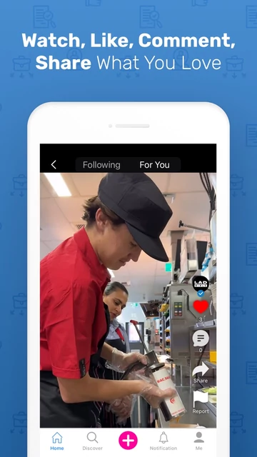 Official Semasocial App Store promotional image of its video feed, showing an earlier interface.